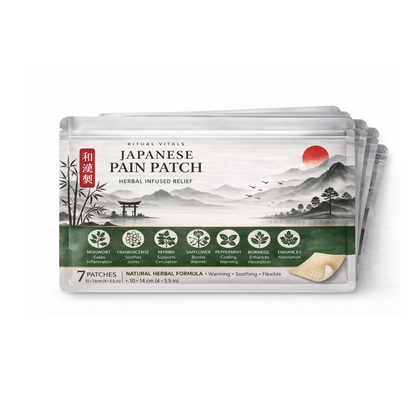 Japanese Pain Patch -  Natural Pain Relief for Back, Joint & Muscle Pain