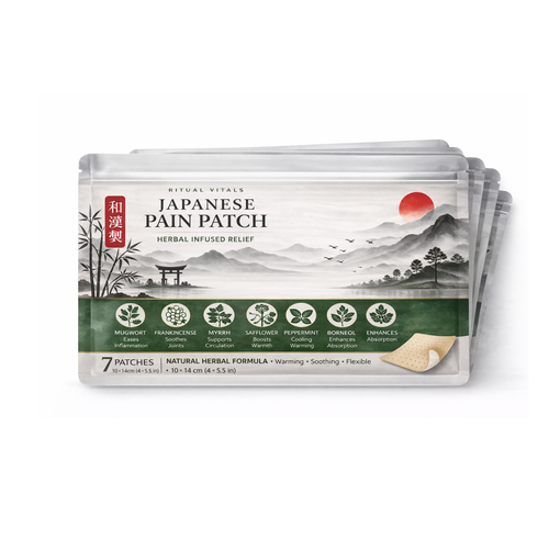Japanese Pain Patch -  Natural Pain Relief for Back, Joint & Muscle Pain