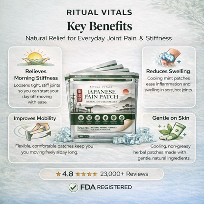 Japanese Pain Patch -  Natural Pain Relief for Back, Joint & Muscle Pain