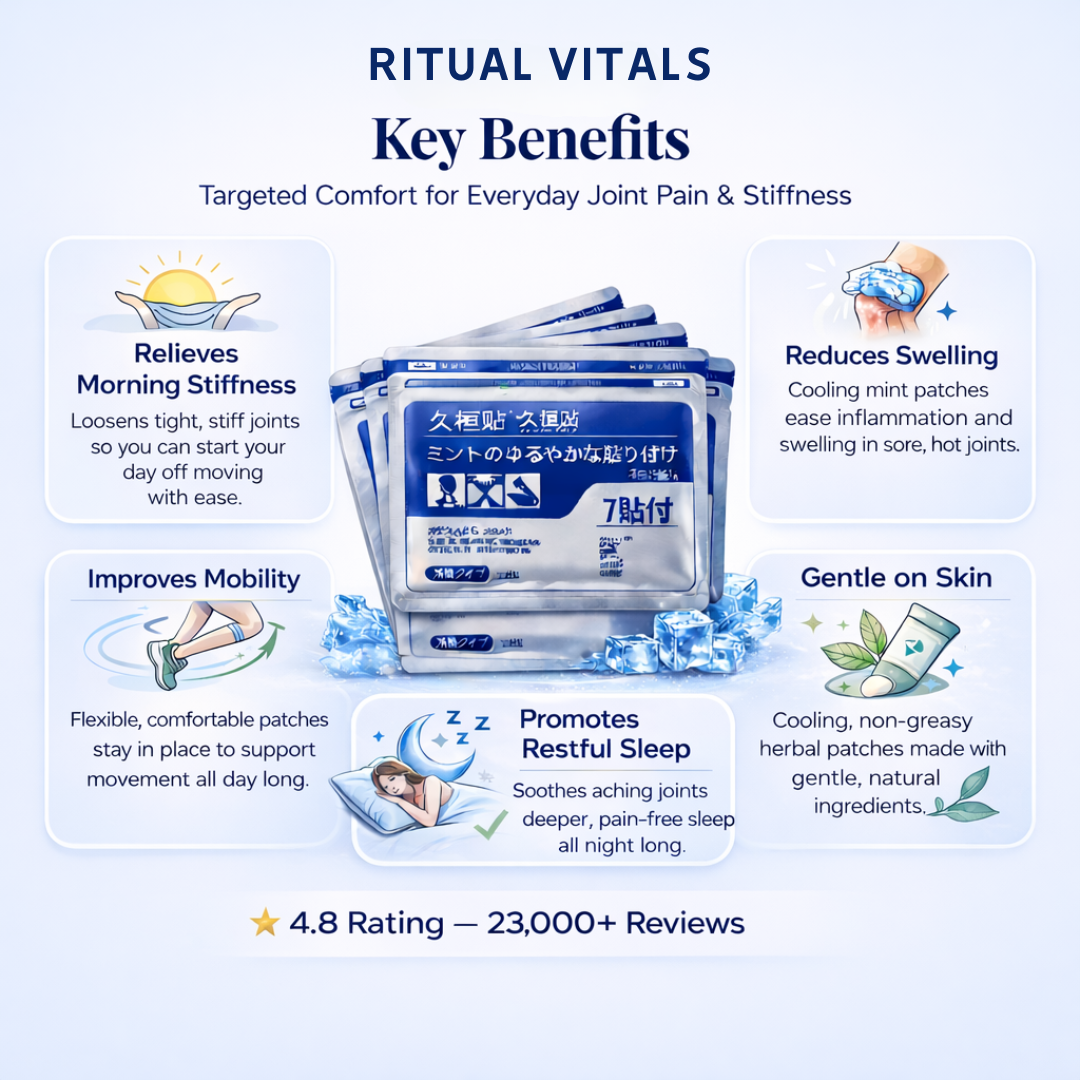 Japanese Pain Patch -  Natural Pain Relief for Back, Joint & Muscle Pain