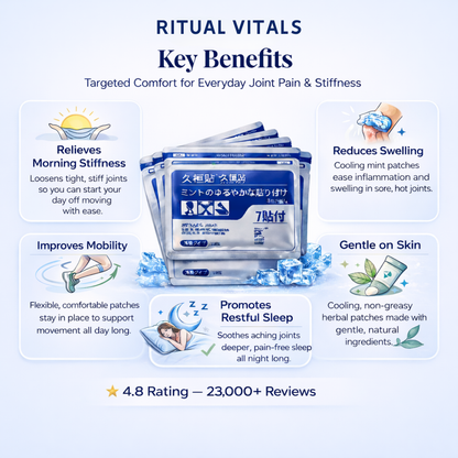 Japanese Pain Patch -  Natural Pain Relief for Back, Joint & Muscle Pain